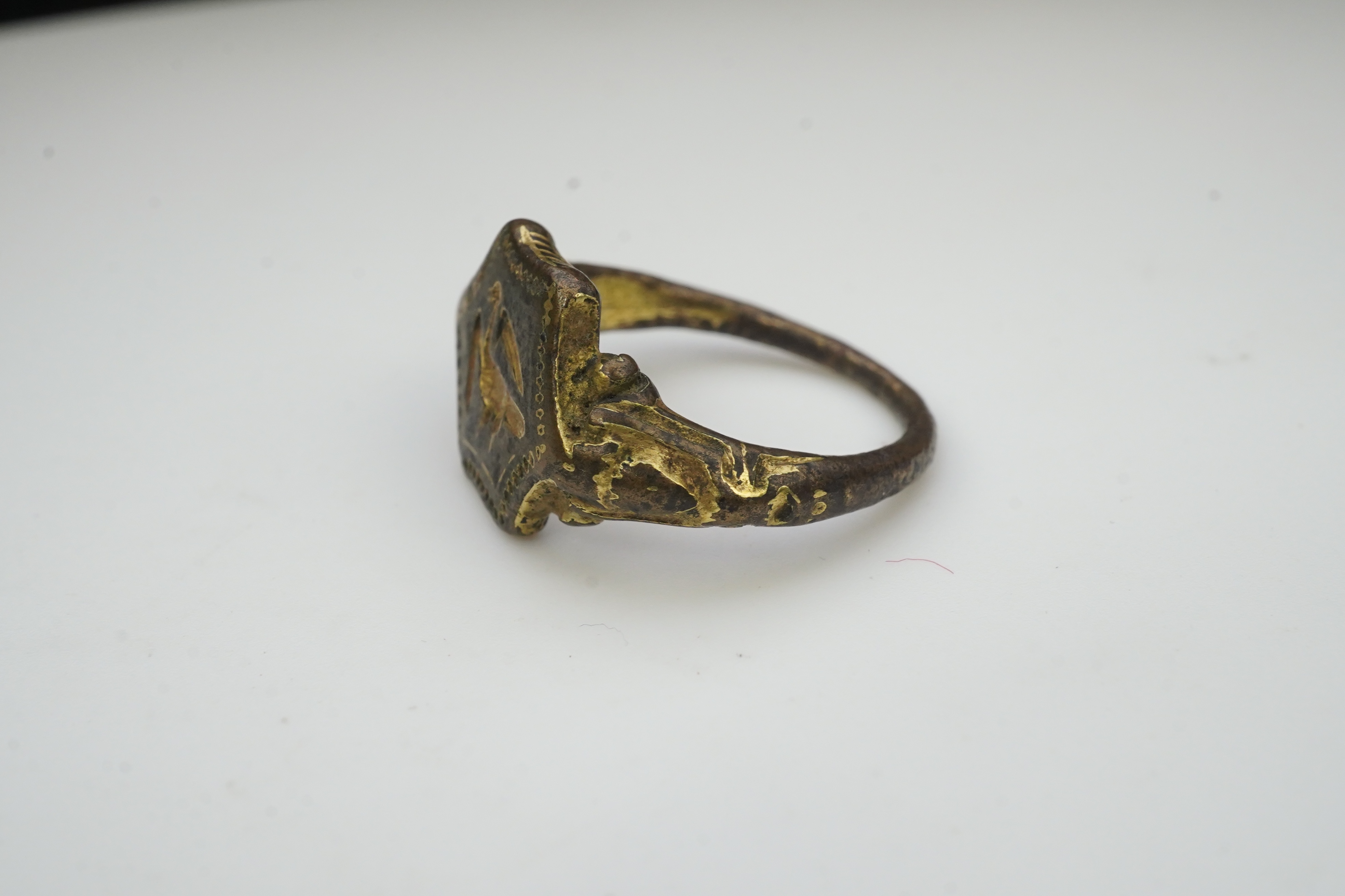 A Tudor bronze signet ring, England, 16th century